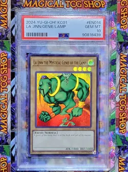 Yugioh La Jinn The Mystical Genie of The Lamp KC01-EN014 Ultra Rare PSA 10 Gem - Image 1