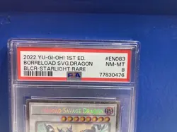 2022 Yu-Gi-Oh! Borreload Savage Dragon BLCR-EN083 Starlight Rare 1st PSA 8 NM-MT - Image 2