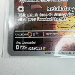 Pokemon TCG Raticate 099/088 POR Secret Rare Full Art Holo Colorless EN Card - Image 3