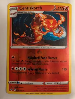 Centiskorch 039/202 Sword & Shield Base Set Pokemon Reverse Holo Foil Nice! - Image 1