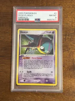 PSA 8 Pokemon TCG DEOXYS-HOLO #2 EX EMERALD - Image 1