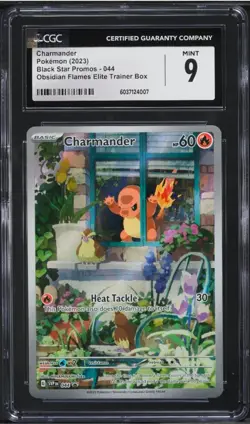 Pokemon 2023 SV Black Star Promo Obsidian Flames ETB Charmander #44 CGC 9 🔥🐲😡 - Image 1