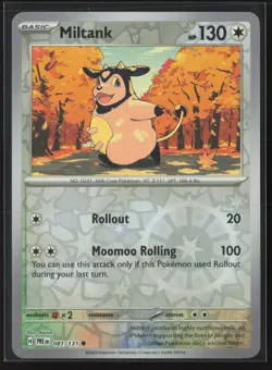 Miltank Common SV: Prismatic Evolutions 081/131 NM Pokemon Card Reverse Holo - Image 1