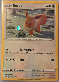 Eevee #SWSH190 Black Star Promo Sword & Shield Pokemon 2022 LP - Image 1