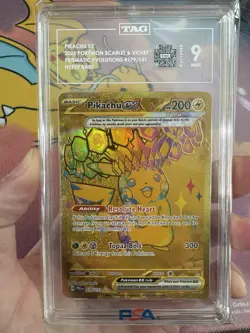 Pokemon Pikachu Prismatic Evolutions TAG 9 #179/131 Hyper Rare - Image 1