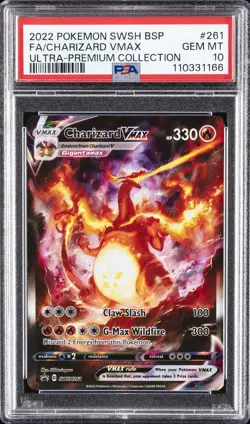 2022 POKEMON SWSH BLACK STAR PROMO #261 FULL ART/CHARIZARD VMAX PSA 10 - Image 1