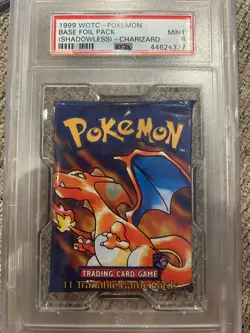 PSA 9 Shadowless Pokemon Base Set Booster Pack Charizard Art WOTC 1999 - Image 1