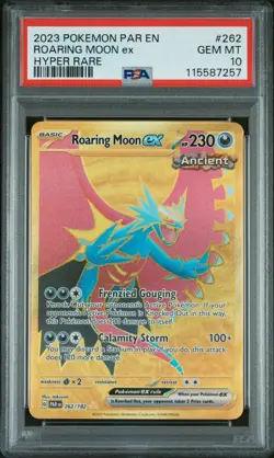 2023 Pokemon Par EN-Paradox Rift Roaring Moon EX Hyper Rare PSA 10 #262 - Image 1
