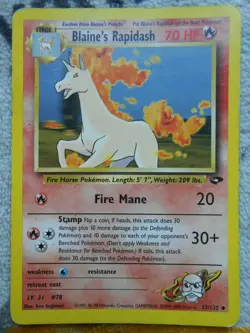BLAINE'S RAPIDASH 70 HP 33/132 GYM CHALLENGE WIZARDS POKEMON TRES BON ETAT ANG - Image 1