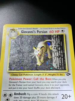 Pokemon Card Giovanni's Persian 8/132 Gym Challenge HOLO RARE Light Played LP - Image 3