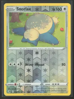Snorlax Common SWSH08: Fusion Strike 206/264 NM Pokemon Card Reverse Holo - Image 1