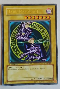 Misprint 1st edition yugioh dark magician sdy-e005, foil shift and double anubis - Image 1