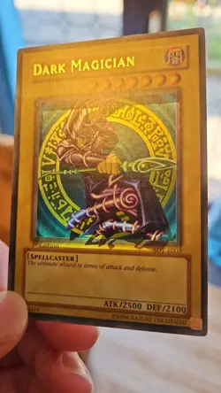 Misprint 1st edition yugioh dark magician sdy-e005, foil shift and double anubis - Image 2