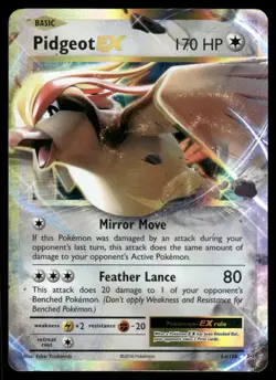 Pokemon Cards Pidgeot EX 64/108 Evolutions Holo Rare EX LP *2 - Image 1