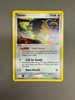 Tauros Holo Rare 12/100 ex Crystal Guardians Pokemon Card - Image 1