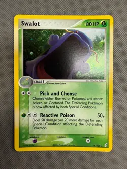 Swalot Holo Rare 11/100 ex Crystal Guardians Pokemon Card - Image 1