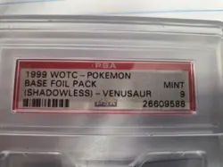 PSA 9 Shadowless Pokemon Base Set Booster Pack Venusaur Art WOTC 1999 - Image 3