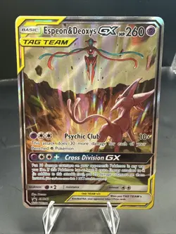 Pokemon TCG Espeon & Deoxys GX SM240 Black Star Promo Holo A - Image 1