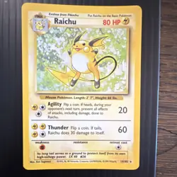 Pokemon Raichu 80 HP Holo Rare 014/102 Base Set 1999 The Pokemon Company - Image 1