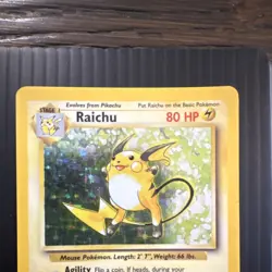 Pokemon Raichu 80 HP Holo Rare 014/102 Base Set 1999 The Pokemon Company - Image 2