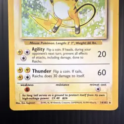 Pokemon Raichu 80 HP Holo Rare 014/102 Base Set 1999 The Pokemon Company - Image 3