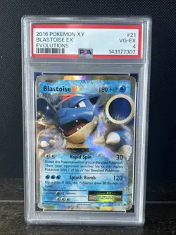 2016 Pokemon XY Blastoise EX Evolutions #21 PSA 4 - Image 1