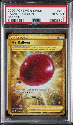2020 POKEMON SWORD & SHIELD SECRET #213 FULL ART/AIR BALLOON PSA 10 - Image 1