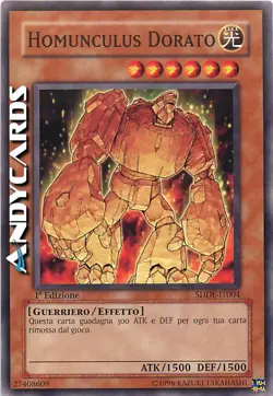 HOMUNCULUS DORATO • (Golden Homunculus) • Comune • SDDE IT004 • 1Ed • YUGIOH! - Image 1