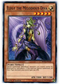 Yugioh! MP Elegy the Melodious Diva - MP15-EN130 - Common - 1st Edition Moderate - Image 1