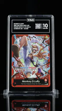 2025 One Piece CCG - Monkey D. Luffy #ST21-001 Holo Leader - TAG 10 GEM MINT Eng - Image 1