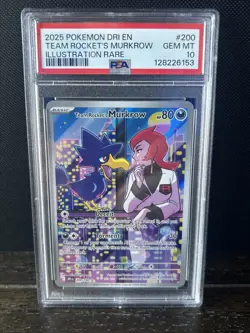 Team Rocket'S Murkrow 200 Pokemon Dri En-Destined Rivals PSA 10 - Image 1