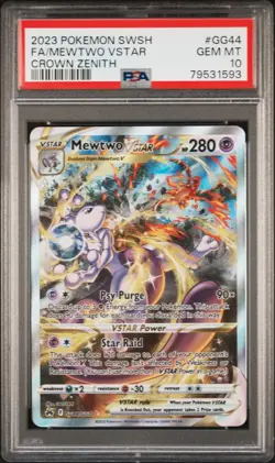 Pokemon Mewtwo VSTAR GG44/GG70 Crown Zenith Ultra Rare Holo PSA 10 - Image 1
