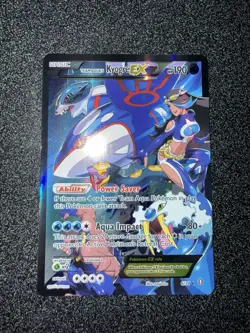 2015 POKEMON XY DOUBLE CRISIS 6 FULL ART/TEAM AQUA'S KYOGRE EX - Image 1