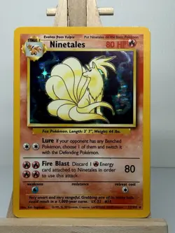 Pokemon Ninetales 12/102 Base Set Holo Rare 80 HP Stage 1 English Ken Sugimori - Image 1