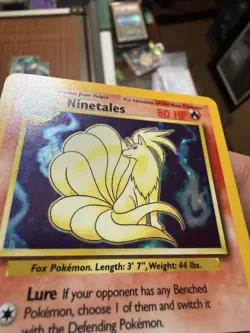 Pokemon Ninetales 12/102 Base Set Holo Rare 80 HP Stage 1 English Ken Sugimori - Image 3