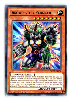 Dinowrestler Pankratops - SOFU-EN009 - Common - 1st Edition Yugioh - Image 1