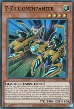 yugioh Z-Zillionenpanzer OP28-DE007 SUPER RARE DEUTSCH - Image 1
