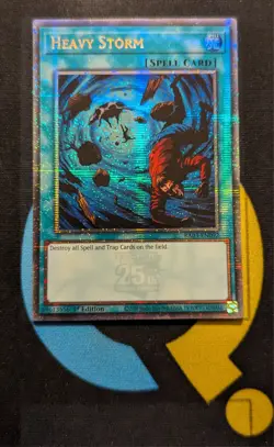 RA03-EN092 Heavy Storm Quarter Century Secret Rare 1st Edition YuGiOh Card - Image 1