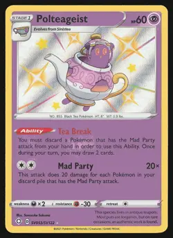 Shining Fates: Shiny Vault Polteageist #SV053/SV122 Shiny Holo Rare Pokemon Card - Image 1