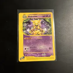 2002 Pokemon TCG Expedition Base Set Alakazam Non-Holo Rare Card 33/165 NM - Image 1