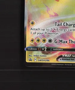 Pikachu VMAX SWSH286 Sword & Shield Black Star Promo OFFCENTER Pokemon Card LP - Image 5