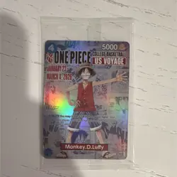 Bandai Monkey.D.Luffy US Voyage Promo Foil Leader Full Art One Piece CCG Card - Image 1