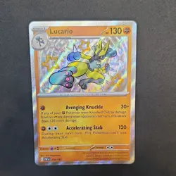 Pokemon Lucario 174/091 SV: Paldean Fates Shiny Rare Holo Card 2024 - Image 1