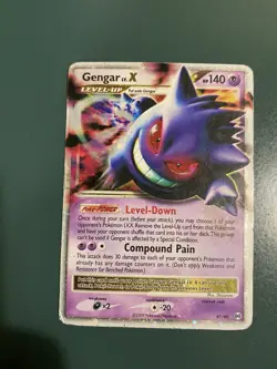 Pokemon Gengar TCG LV.X Platinum Arceus Holo Ultra Rare Card 97/99 Damaged - Image 1