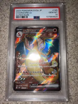 Pokemon Charizard ex 185/165 SV2a Card 151 Super Rare Holo PSA 10 Japanese 2023 - Image 1