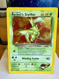 Pokemon TCG Rocket's Scyther [LP] Gym Heroes Vintage Holo Rare - Image 1