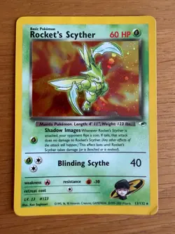 Pokemon TCG Rocket's Scyther [LP] Gym Heroes Vintage Holo Rare - Image 3