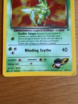 Pokemon TCG Rocket's Scyther [LP] Gym Heroes Vintage Holo Rare - Image 5