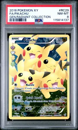 2016 POKEMON GENERATIONS RADIANT COLLECTION PIKACHU #RC29 PSA 8 NM #115814137 - Image 1