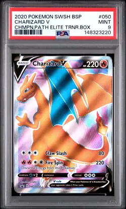 PSA 9 CHARIZARD V SWSH050 FULL ART BLACK STAR PROMO CHAMPIONS PATH POKEMON 🔥 - Image 1